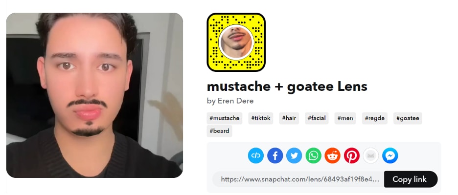 Mustache Goatee Lens Snapchat