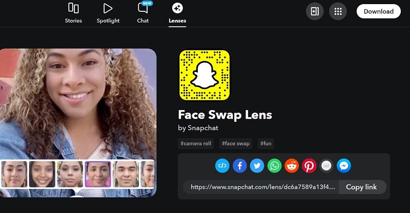 face swap lens on snapchat