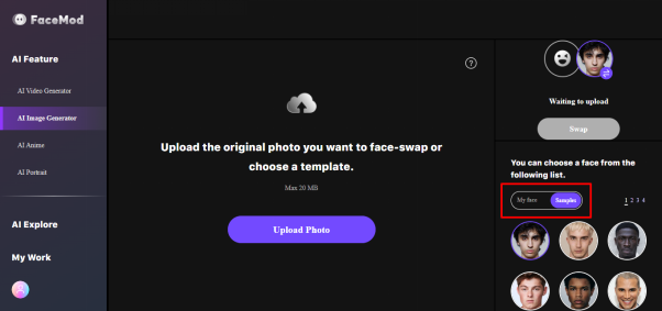 upload the photo to swap heads online 