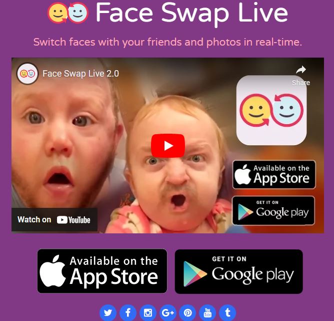 face swap live app interface