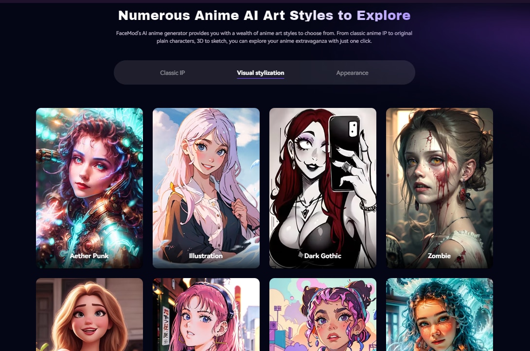 FaceHub’s diverse ai art styles
