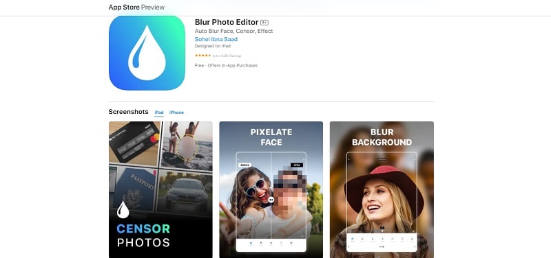 blur photo editor on apple stores