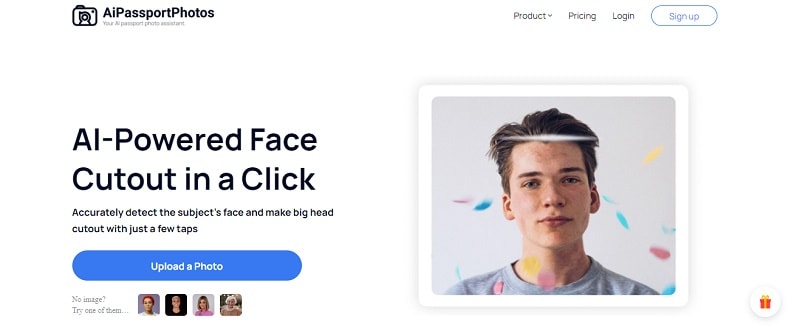 ai passport photos face cutout website homepage