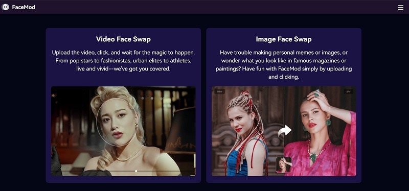 FaceHub is a face swap online tool
