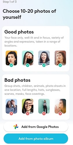 choosing photos to generate ai avatars