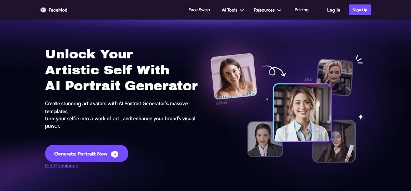 AI portrait generator in FaceHub