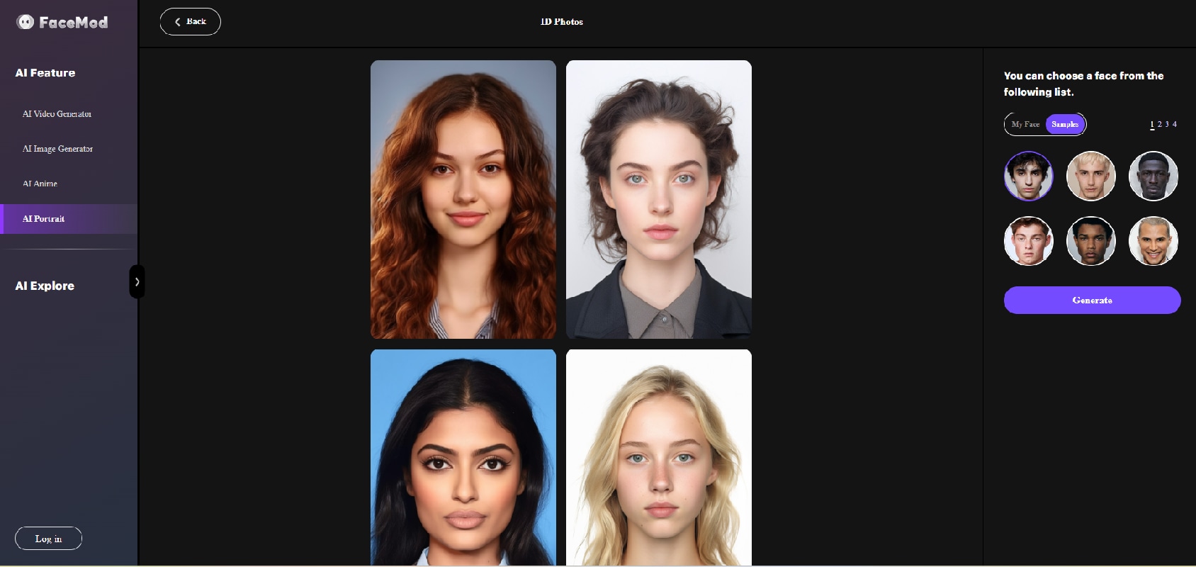 FaceHub ai portrait id photo template