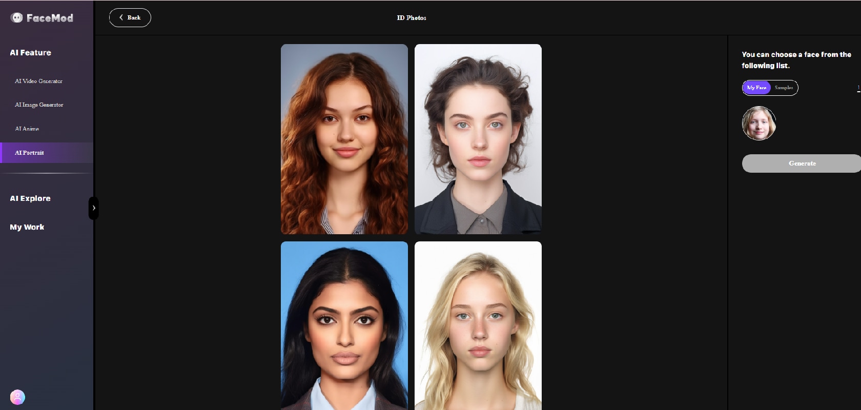 FaceHub ai portrait id photo