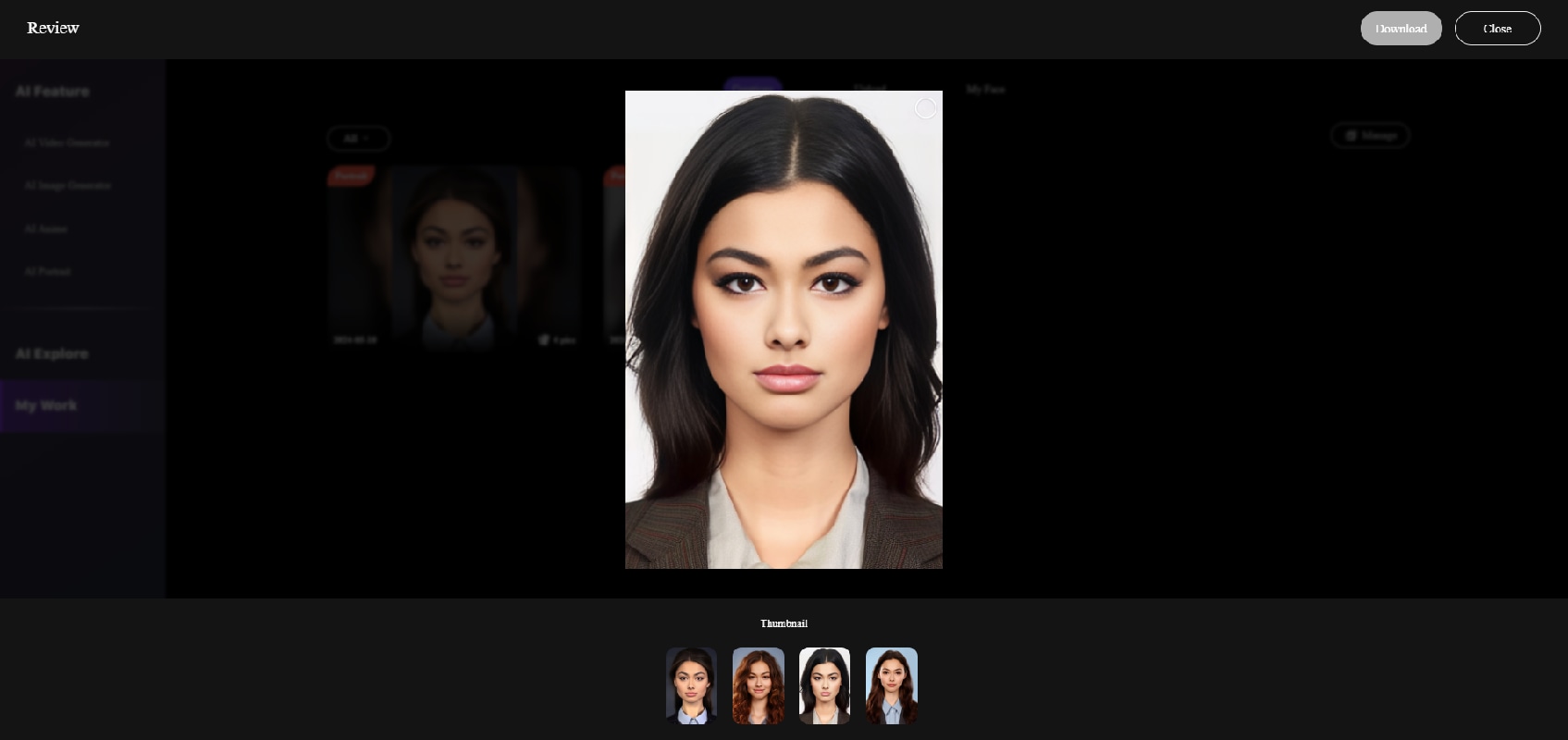 FaceHub ai portrait id photo results