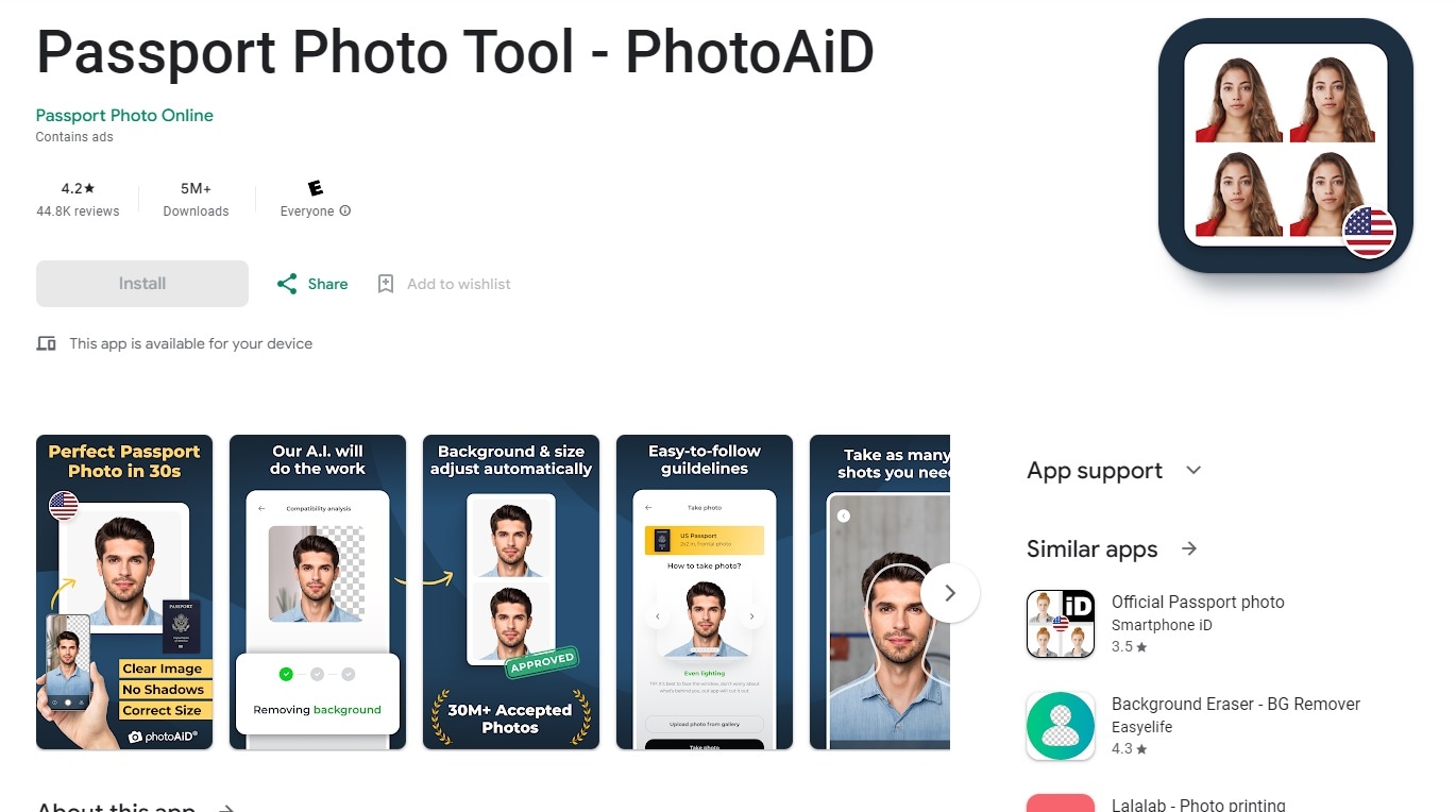 photoaid id photo app