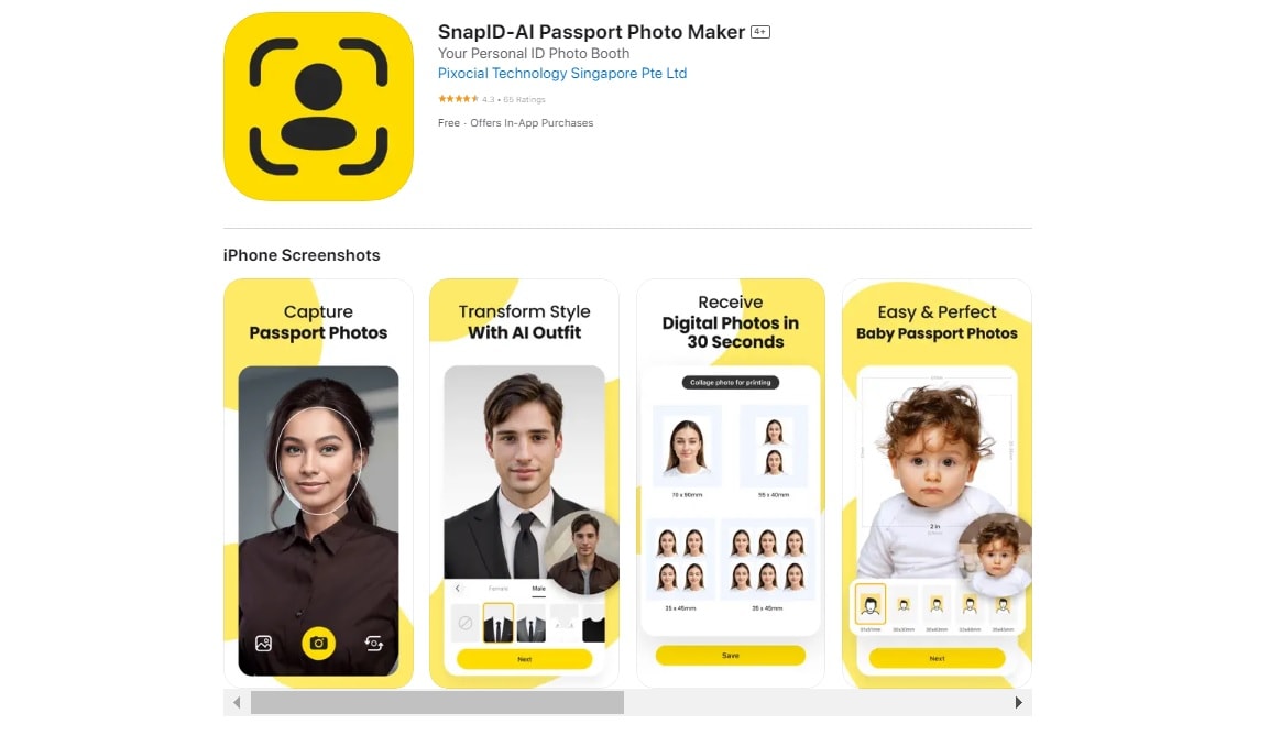 snapid id photo app