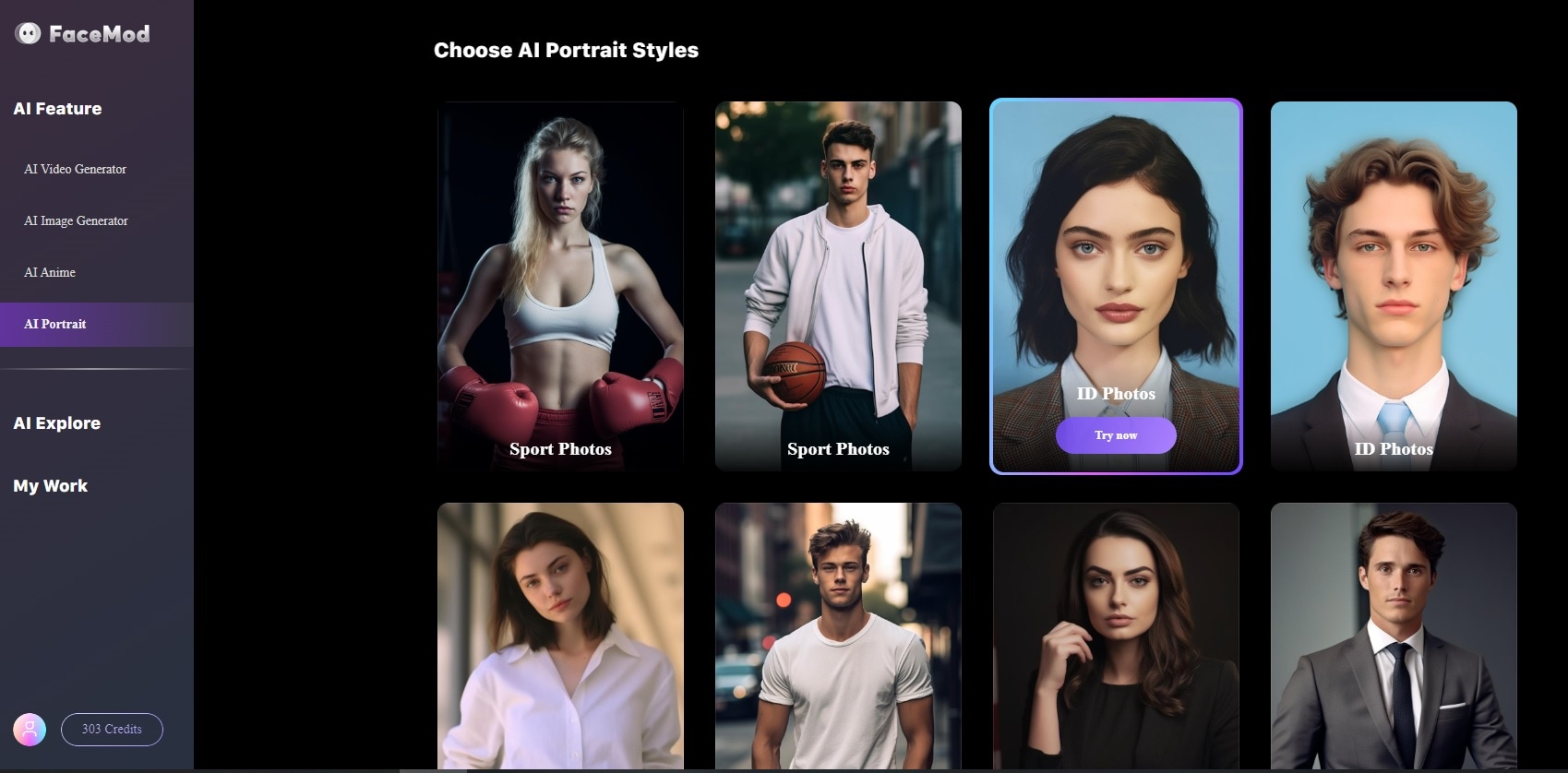 choose the id photo template