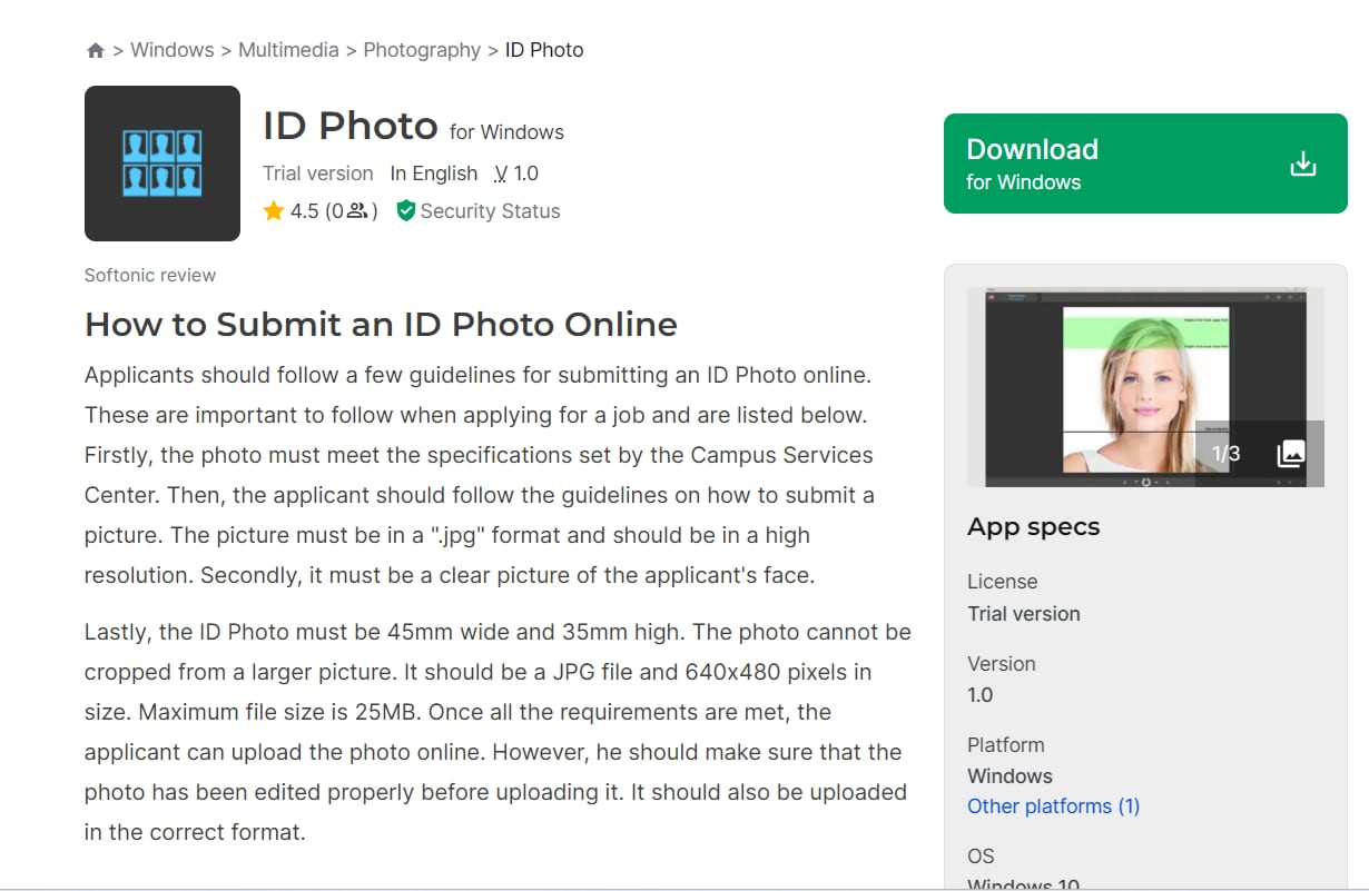 id photo download page