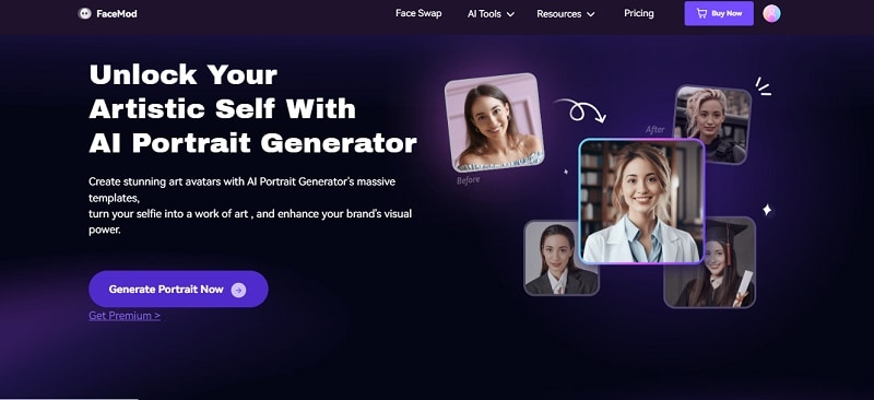 ai portrait generator in FaceHub