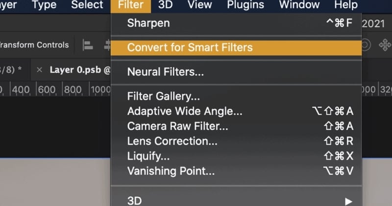 photoshop convert for smart filters tool