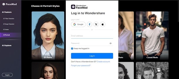 log in to FaceHub ai portrait
