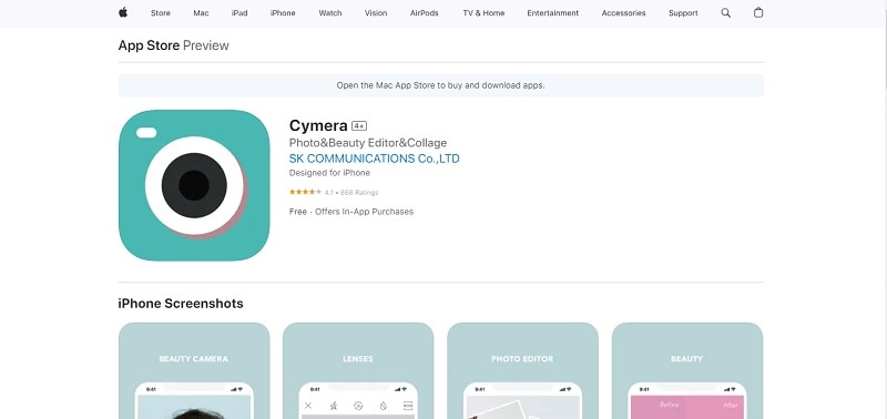 cymera app in app store