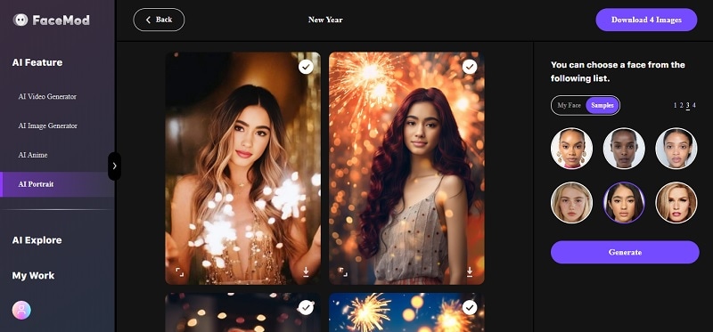 new year style in ai portrait FaceHub