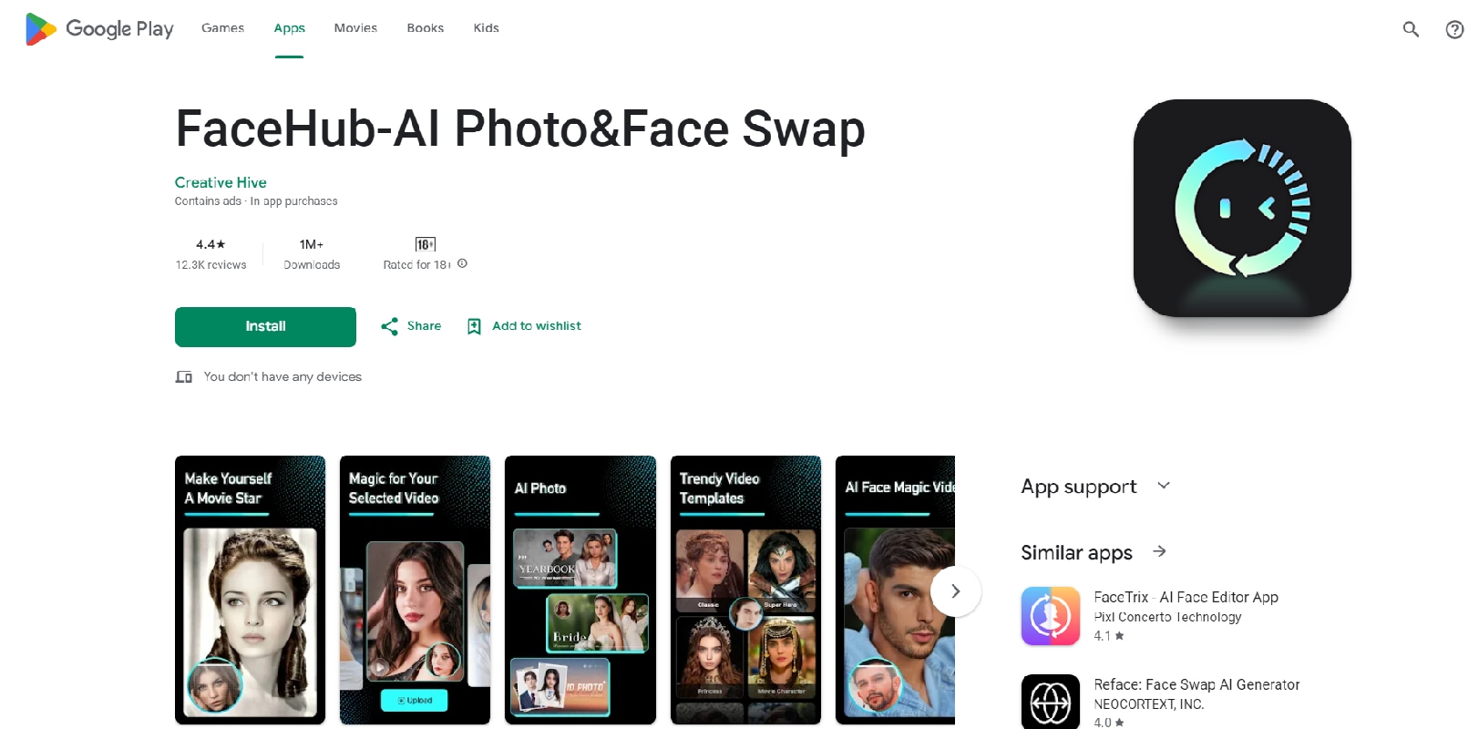 facehub ai on google play