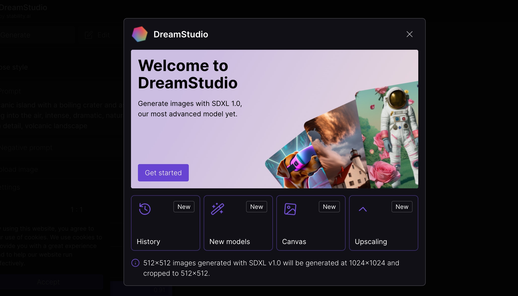 dream studio ai image platform