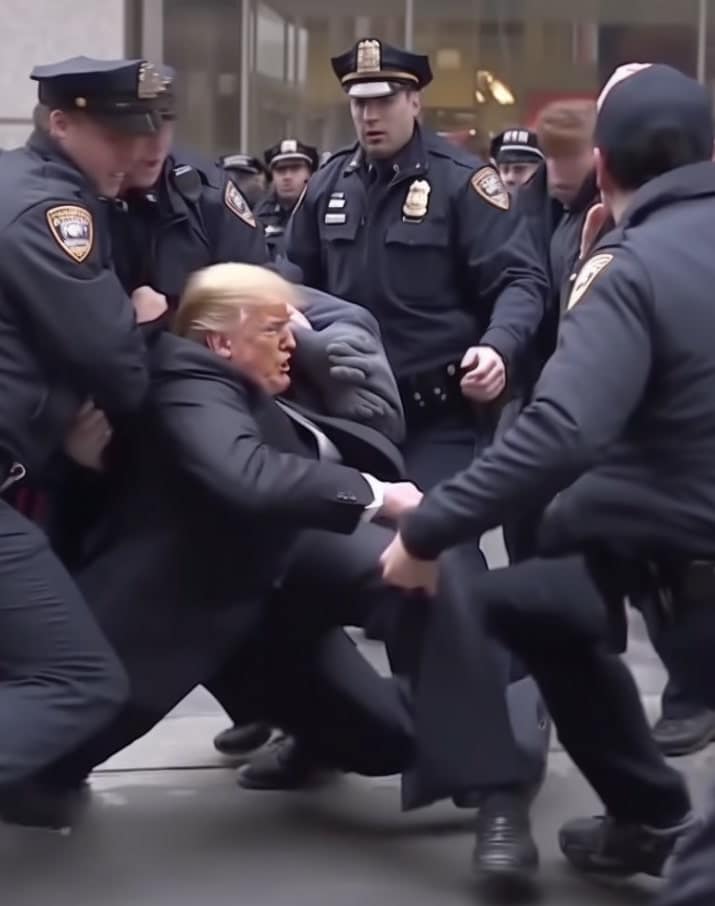 trump being arrested ai picture