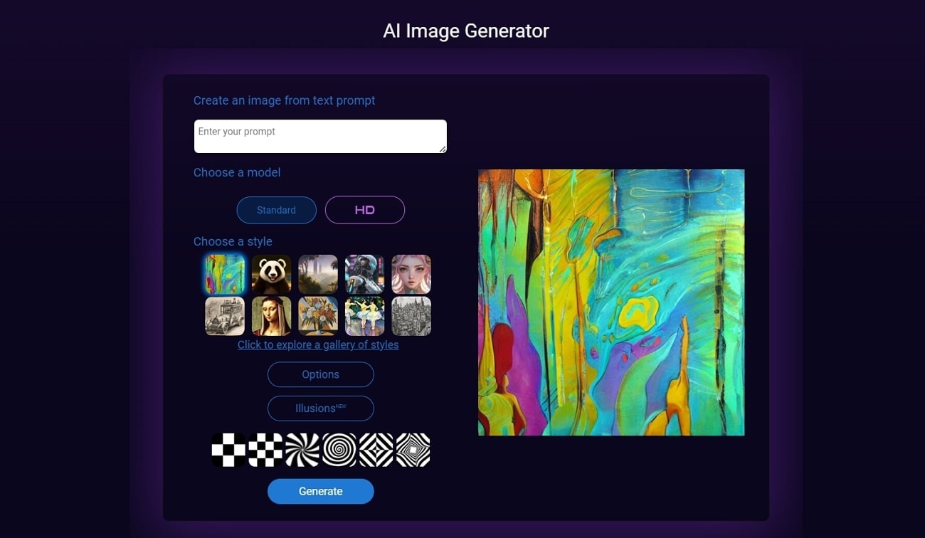 generate ai images with deepai