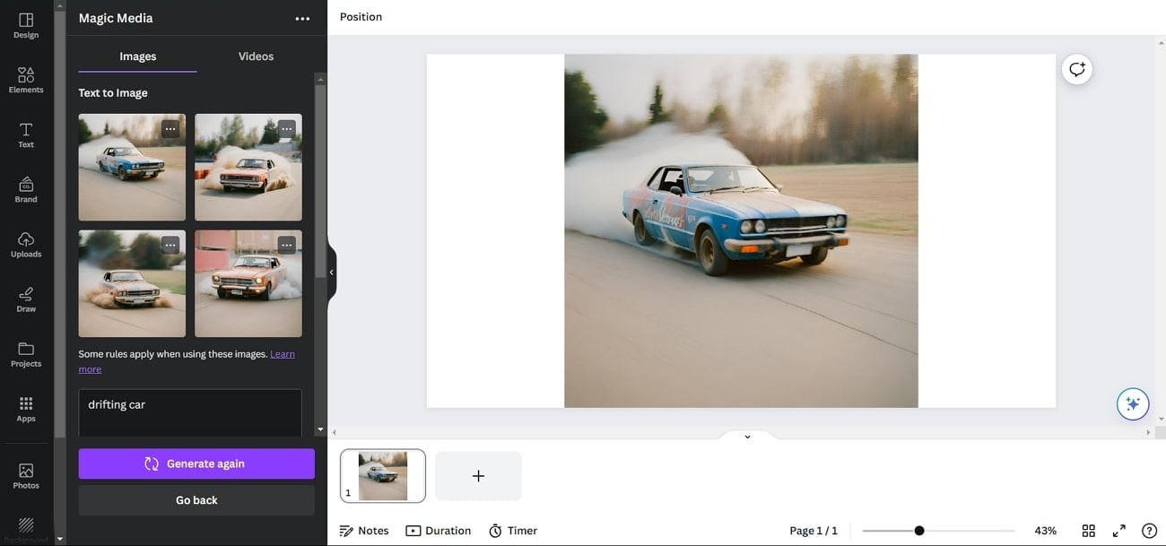 generate ai images with canva