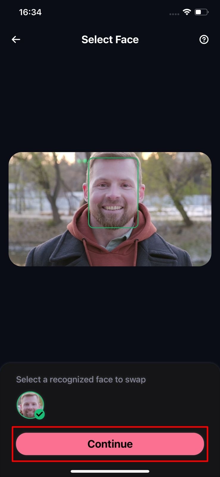 select face from video
