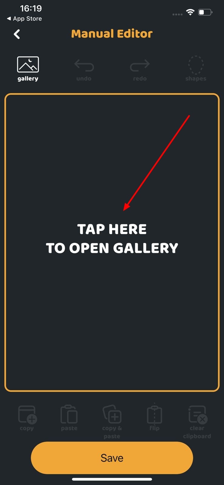open gallery and select image