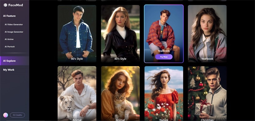yearbook style ai portraits