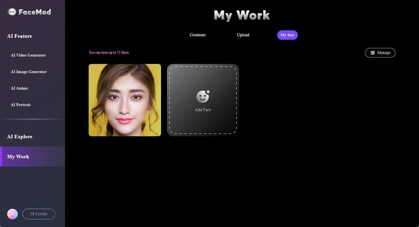 add new face to FaceHub