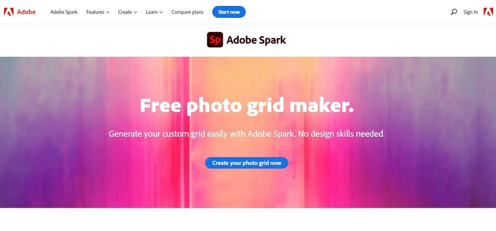 adobe spark Instagram grid maker
