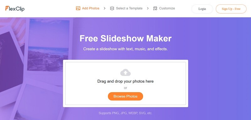 online slideshow maker flexclip