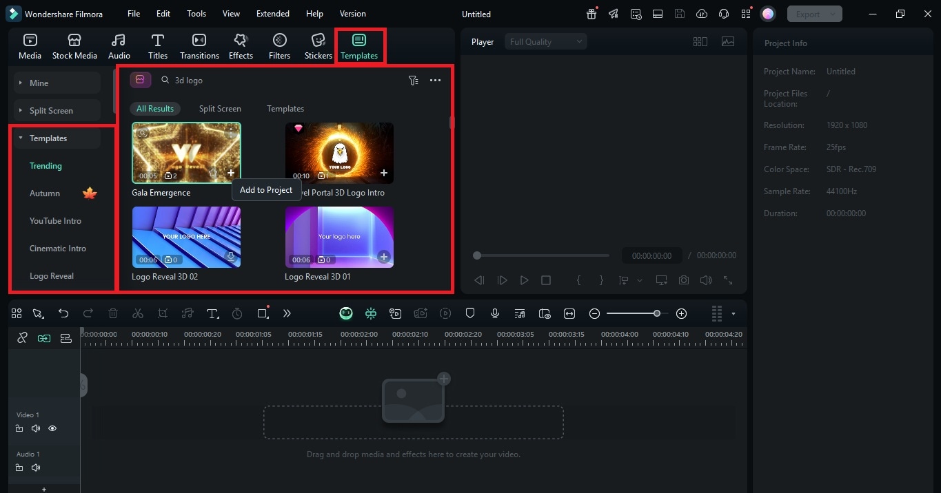 filmora 3d intro maker