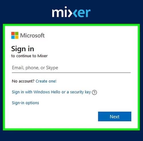 enter email address on mixer