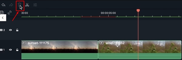 Transition in Filmora - Delete Transitions