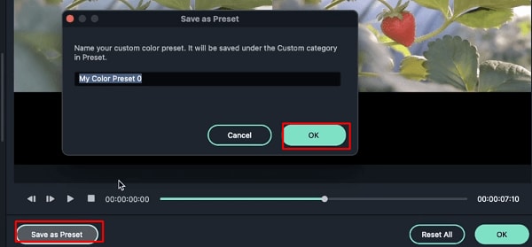 Filmora color correction - Save Custom Presets