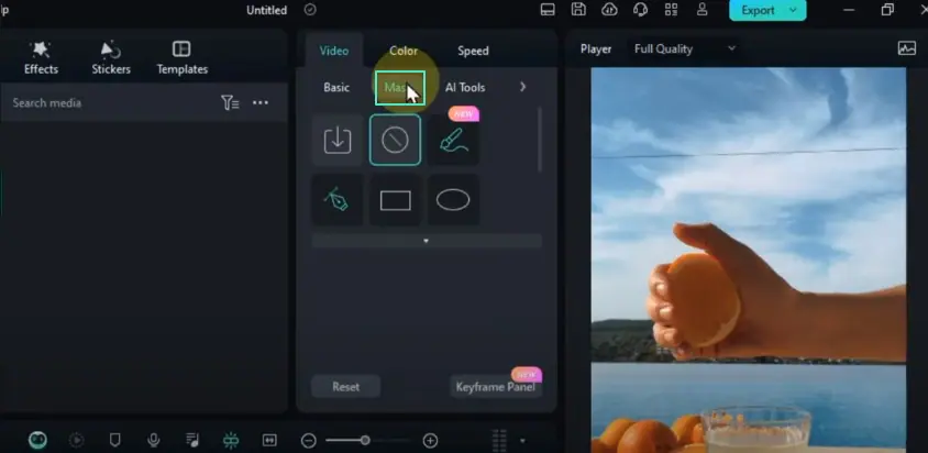 applying mask in filmora