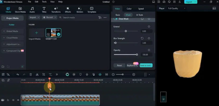 duplicating the clip in filmora