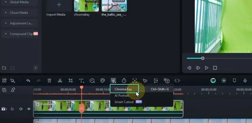 chroma key in filmora