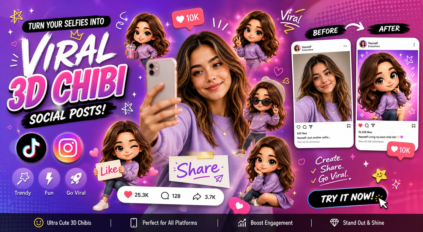 Turn your photos into viral 3d chibi posts