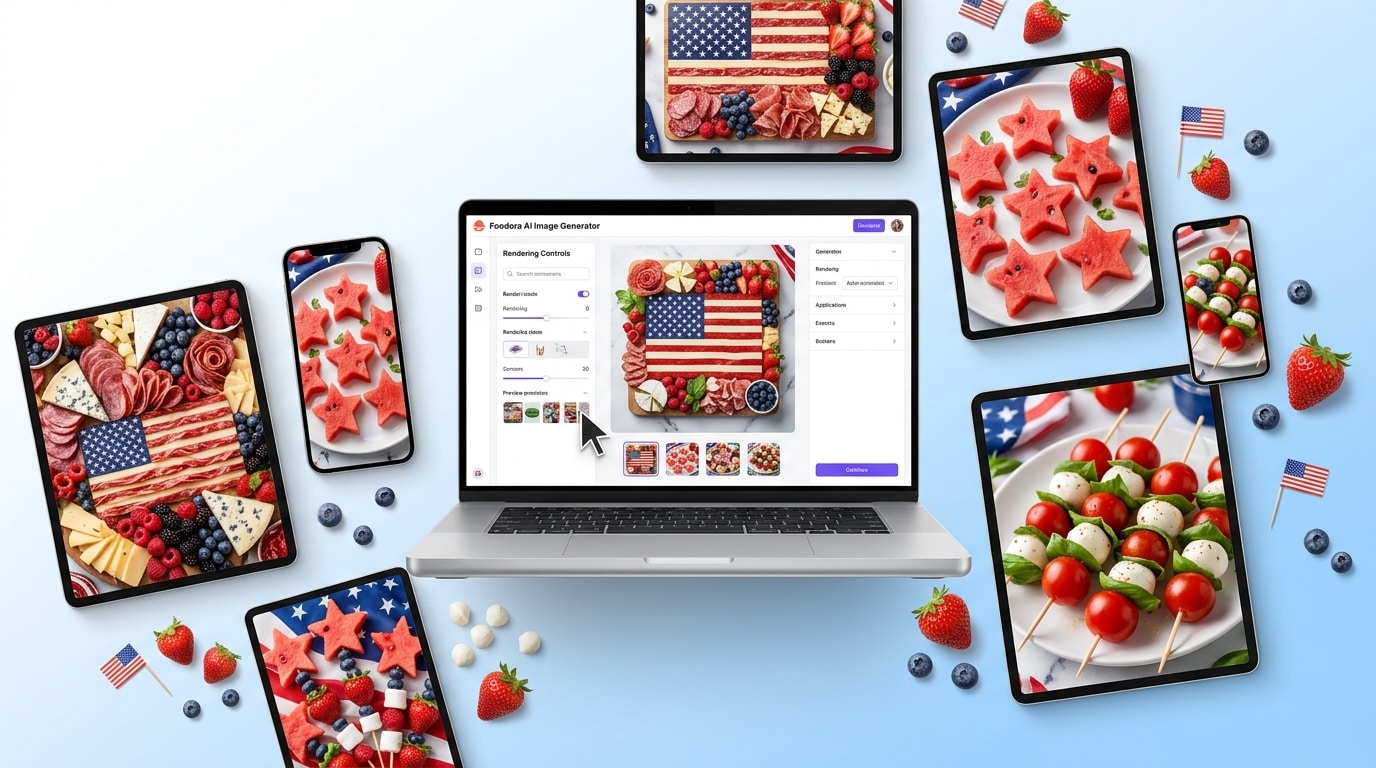 Visualize 4th of July appetizers with AI