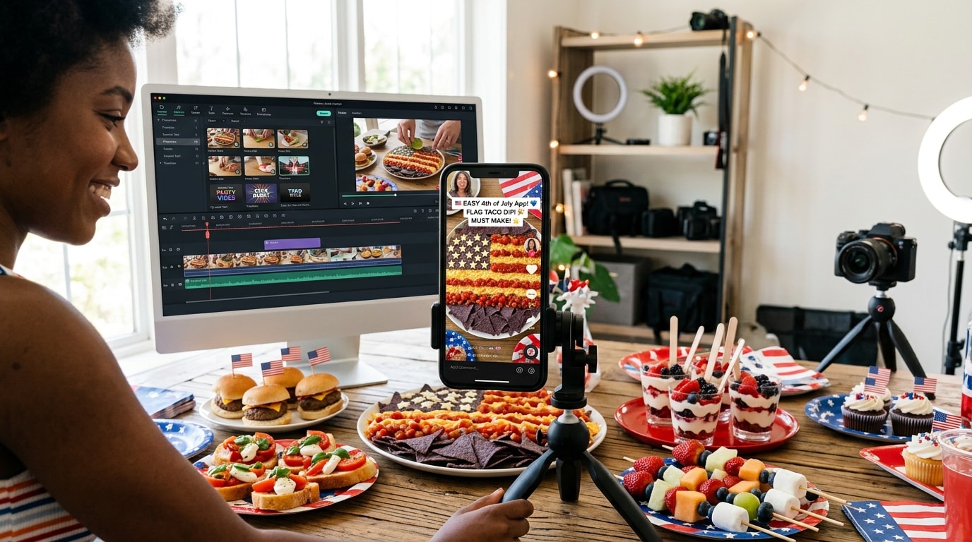 Create recipe videos for 4th of July party appetizers
