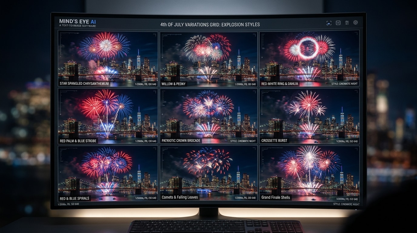 Unleash creativity with 4th of July fireworks AI text to image