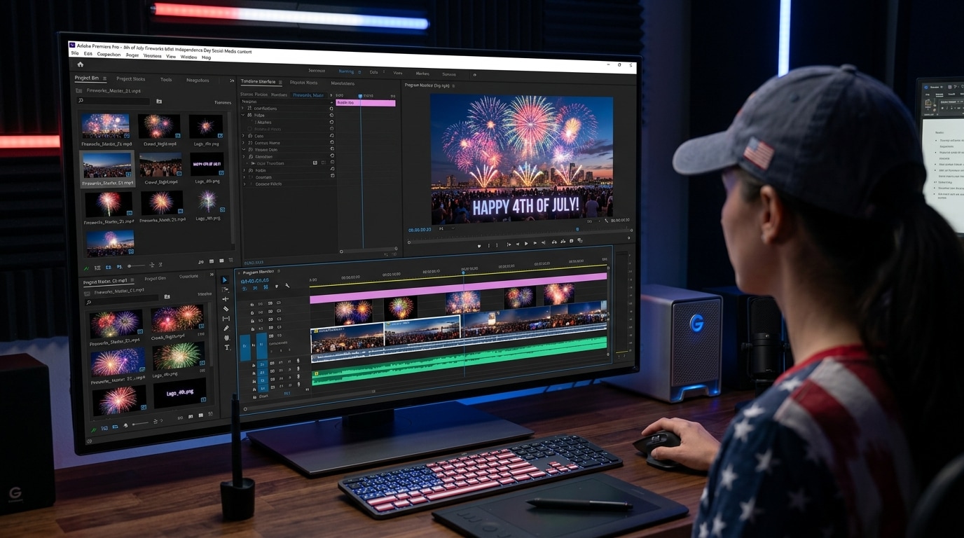 Enhance video edits with 4th of July fireworks images