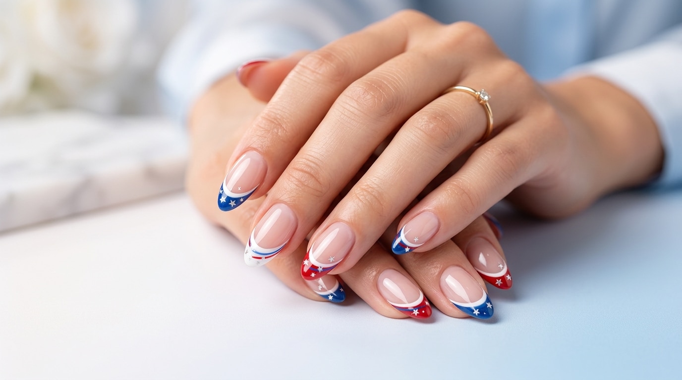 Create 4th of july nails french tip designs