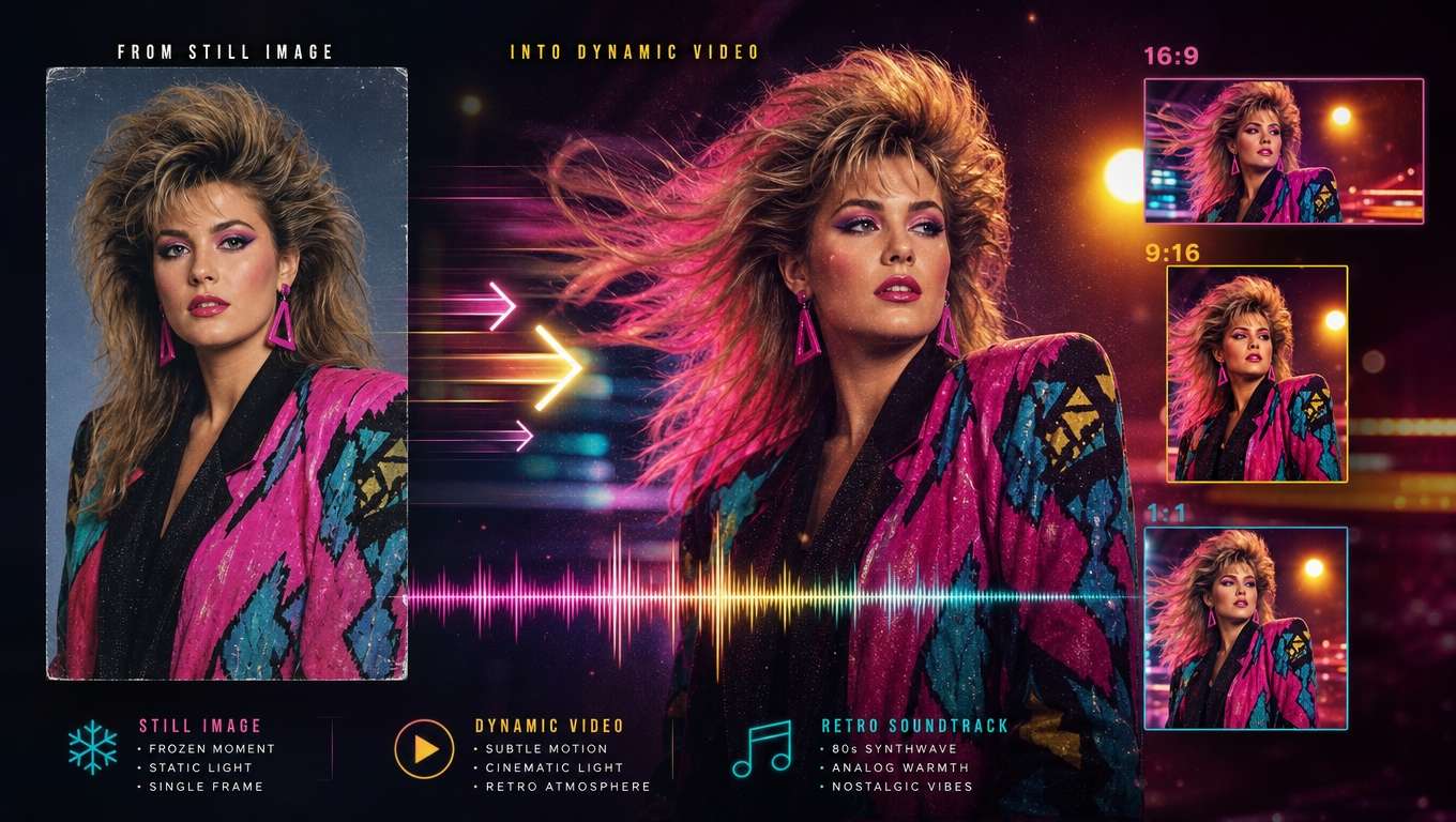 Seamless video editing workflow for 80s portraits