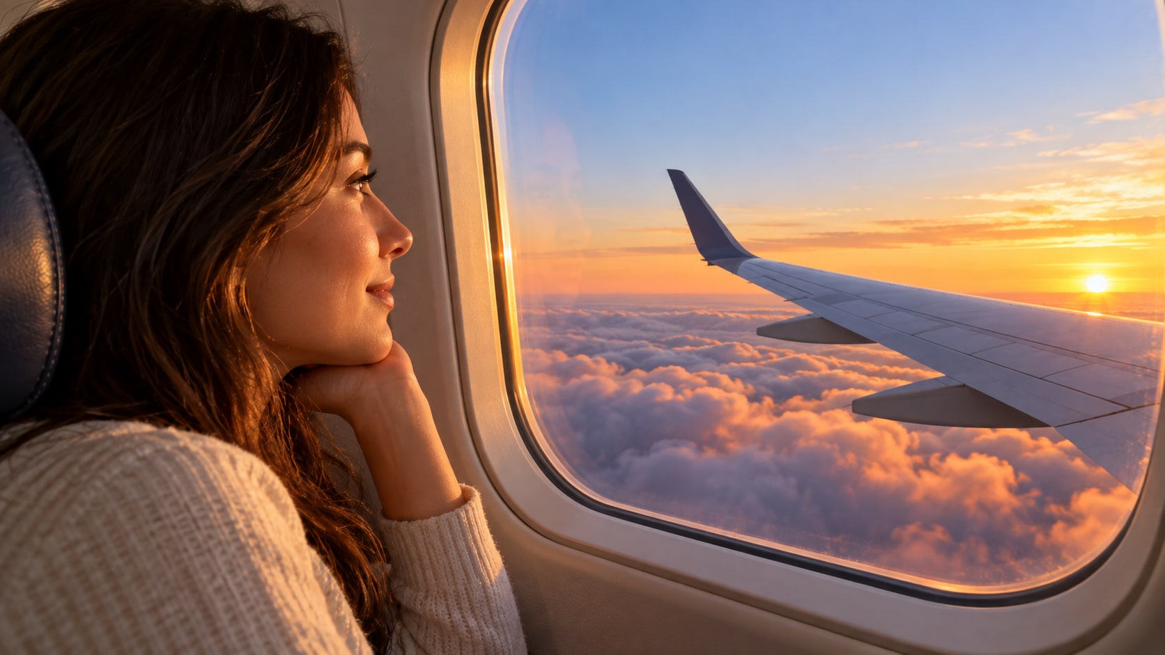 airplane seat portrait prompt still image converted into video in Filmora