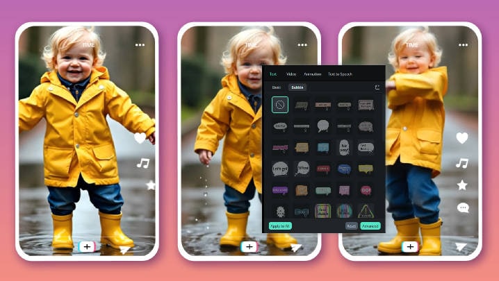 fonction bulles de dialogue dans Filmora