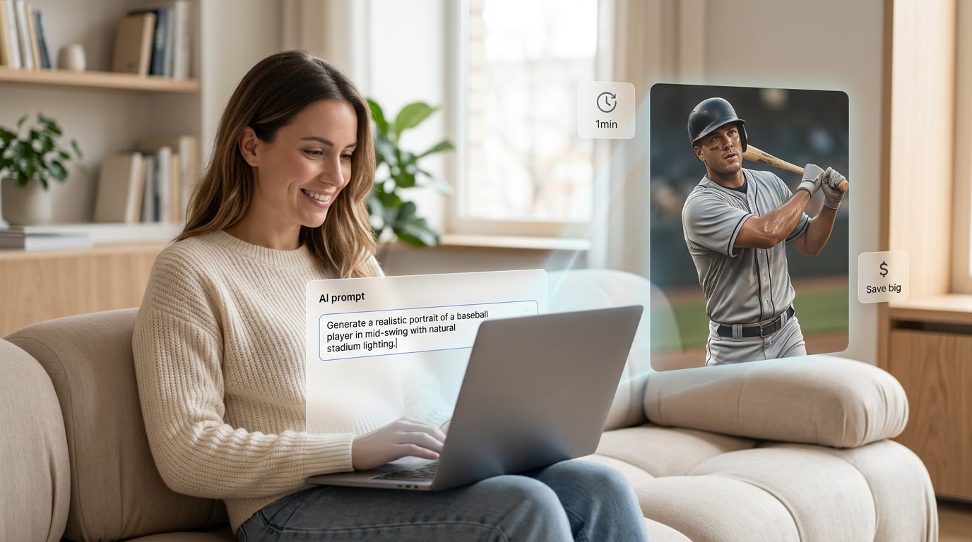 Use a baseball ai prompt for easy portraits